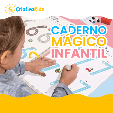 CriativaBook - Caderno Mágico Infantil + Canetas de Brinde - CriativaKids